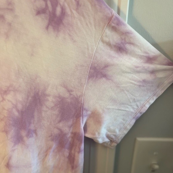 Time And Tru Purple And White Tie Dye Pattern V-Neck Top, XXXL - Picture 4 of 11